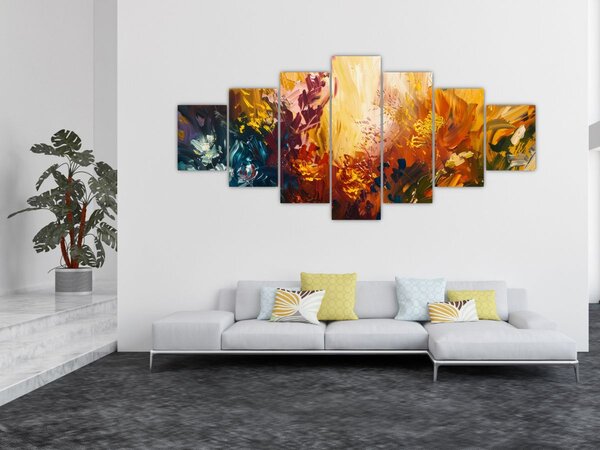 Obraz - Abstraktní malba květin (210x100 cm)