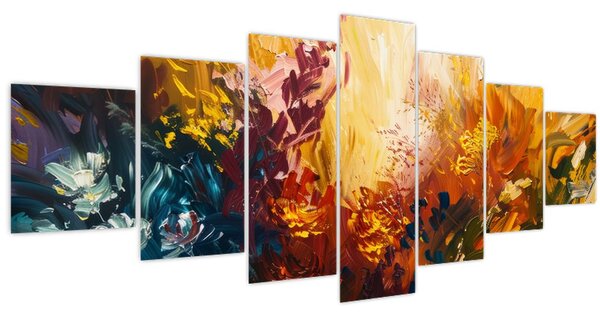 Obraz - Abstraktní malba květin (210x100 cm)