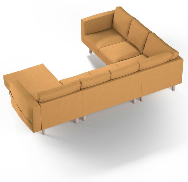 Potah na pohovku IKEA Norsborg rohová, 5-místná se šezlongem barva žlutá látka pletený vzor