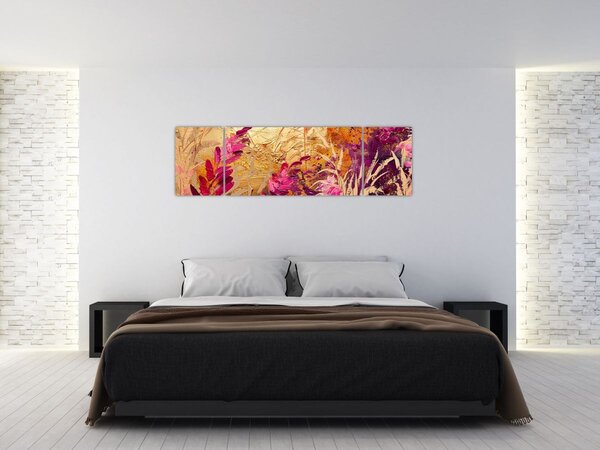 Obraz - Abstraktní malba květin II. (170x50 cm)