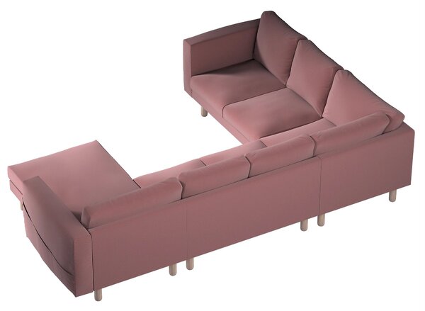 Potah na pohovku IKEA Norsborg rohová, 5-místná se šezlongem barva fialová látka sametová
