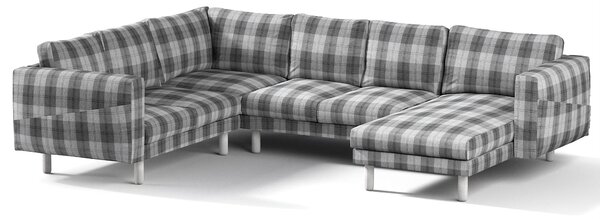 Potah na pohovku IKEA Norsborg rohová, 5-místná se šezlongem barva šedá látka pletený vzor, vzorované
