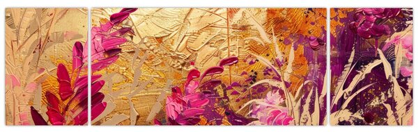 Obraz - Abstraktní malba květin II. (170x50 cm)