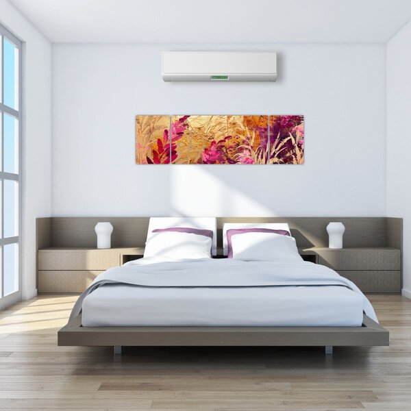Obraz - Abstraktní malba květin II. (170x50 cm)