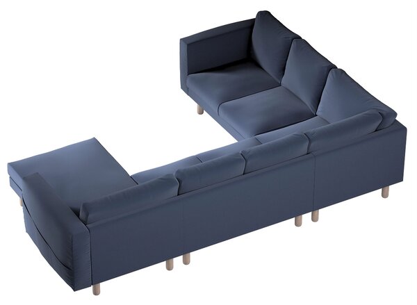 Potah na pohovku IKEA Norsborg rohová, 5-místná se šezlongem barva tmavě modrá látka sametová