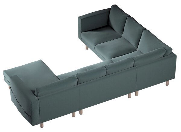 Potah na pohovku IKEA Norsborg rohová, 5-místná se šezlongem barva zelená látka sametová
