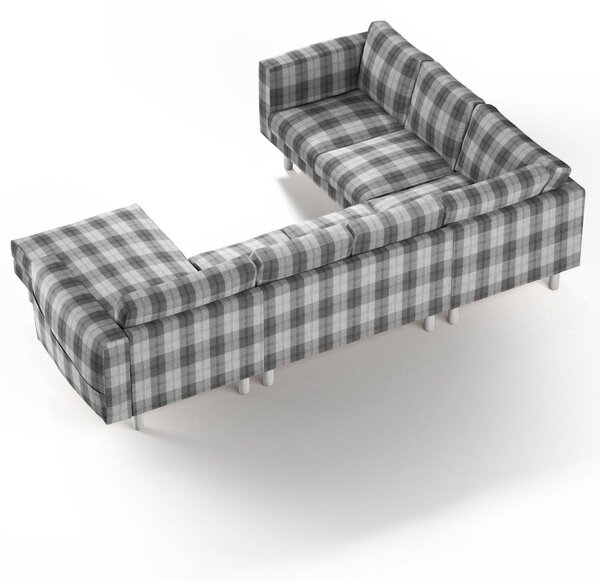 Potah na pohovku IKEA Norsborg rohová, 5-místná se šezlongem barva šedá látka pletený vzor, vzorované