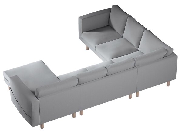 Potah na pohovku IKEA Norsborg rohová, 5-místná se šezlongem barva šedá látka sametová