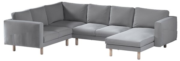 Potah na pohovku IKEA Norsborg rohová, 5-místná se šezlongem barva šedá látka sametová