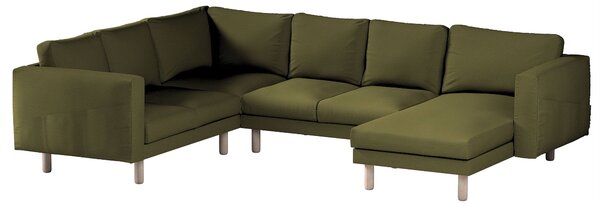 Potah na pohovku IKEA Norsborg rohová, 5-místná se šezlongem barva zelená látka pletený vzor