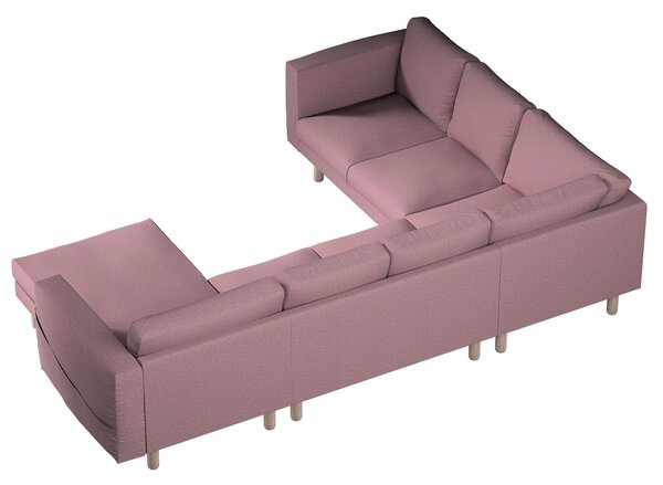Potah na pohovku IKEA Norsborg rohová, 5-místná se šezlongem barva růžová látka pletený vzor