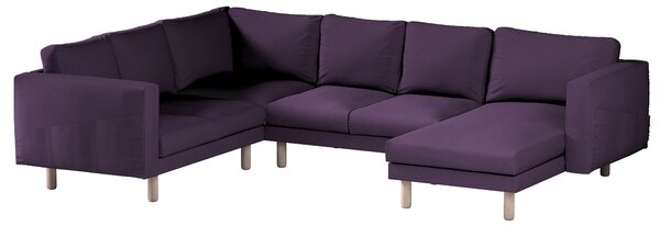 Potah na pohovku IKEA Norsborg rohová, 5-místná se šezlongem barva fialová látka pletený vzor