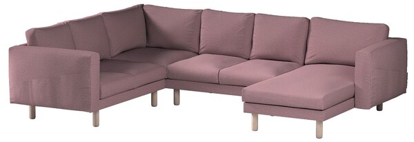 Potah na pohovku IKEA Norsborg rohová, 5-místná se šezlongem barva růžová látka pletený vzor