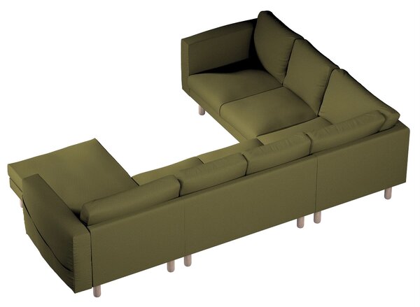 Potah na pohovku IKEA Norsborg rohová, 5-místná se šezlongem barva zelená látka pletený vzor