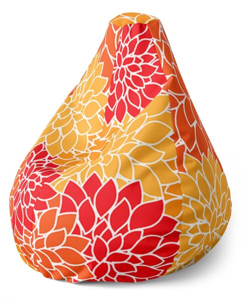 Sablio Sedací vak Pear Barevné květiny - 140 x 100 x 25 cm