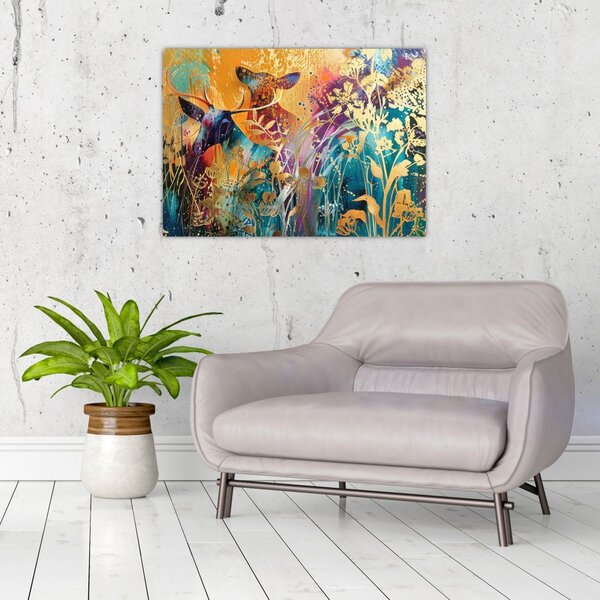 Obraz - Abstraktní malba přírody (70x50 cm)