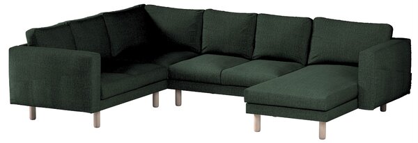 Potah na pohovku IKEA Norsborg rohová, 5-místná se šezlongem barva zelená látka pletený vzor