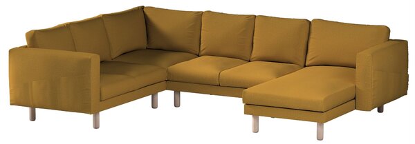 Potah na pohovku IKEA Norsborg rohová, 5-místná se šezlongem barva žlutá látka pletený vzor