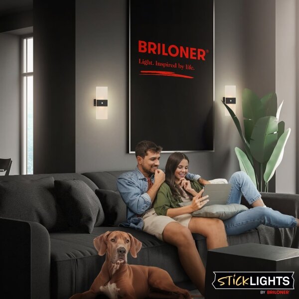 Briloner 3888015 - LED Nab nást svít se senz AURA LED/2,5W/5V 1800 mAh černá