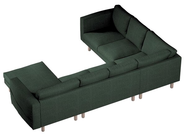 Potah na pohovku IKEA Norsborg rohová, 5-místná se šezlongem barva zelená látka pletený vzor