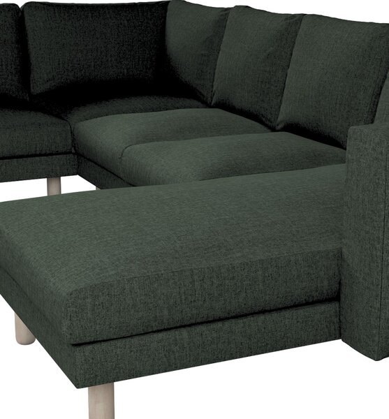Potah na pohovku IKEA Norsborg rohová, 5-místná se šezlongem barva zelená látka pletený vzor