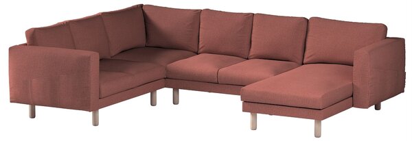Potah na pohovku IKEA Norsborg rohová, 5-místná se šezlongem barva hnědá látka pletený vzor