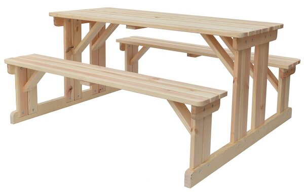 PIKNIK MASIV souprava dřevěná 180 cm - přírodní
