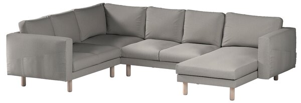 Potah na pohovku IKEA Norsborg rohová, 5-místná se šezlongem barva šedá látka pletený vzor