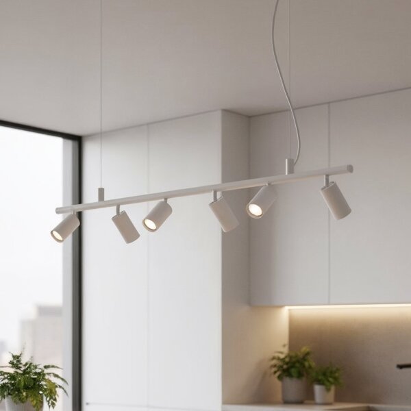Ideal Lux - LED Lustr na lanku DYNAMITE 6xGU10/7W/230V CRI 90 bílá