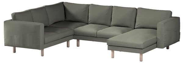 Potah na pohovku IKEA Norsborg rohová, 5-místná se šezlongem barva šedá látka pletený vzor