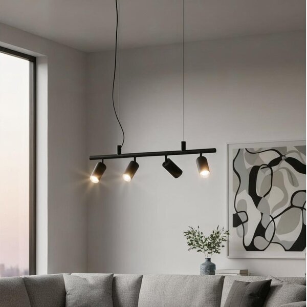 Ideal Lux - LED Lustr na lanku DYNAMITE 4xGU10/7W/230V CRI 90 černá