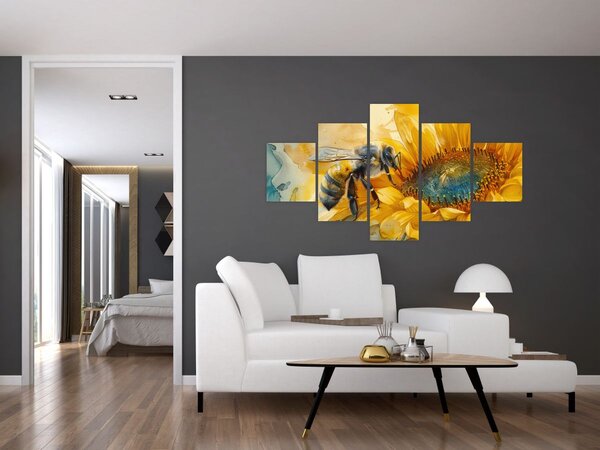 Obraz - Včelka, akvarel (125x70 cm)