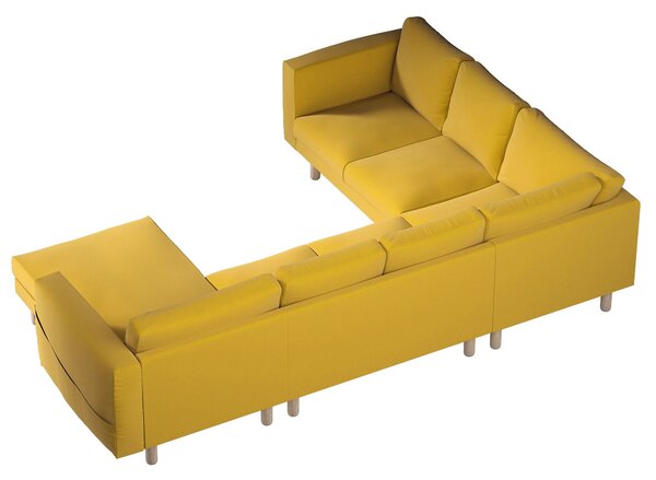 Potah na pohovku IKEA Norsborg rohová, 5-místná se šezlongem barva žlutá látka sametová