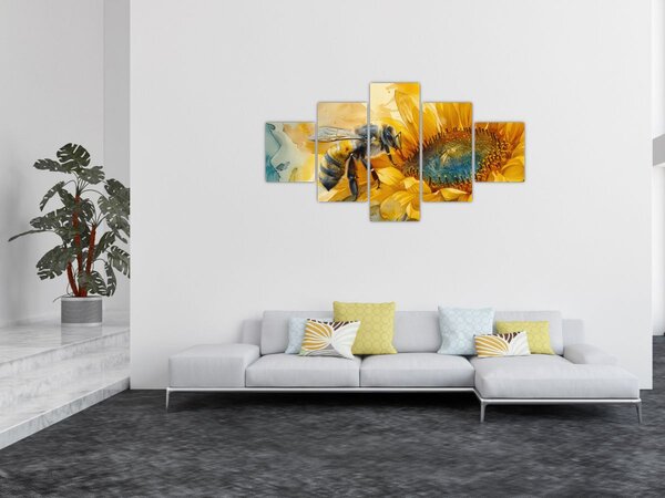 Obraz - Včelka, akvarel (125x70 cm)