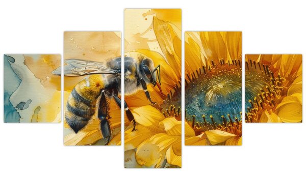 Obraz - Včelka, akvarel (125x70 cm)