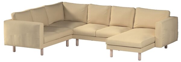 Potah na pohovku IKEA Norsborg rohová, 5-místná se šezlongem barva béžová látka lesklé, pletený vzor