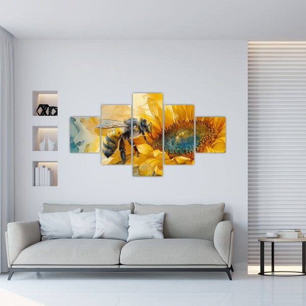 Obraz - Včelka, akvarel (125x70 cm)