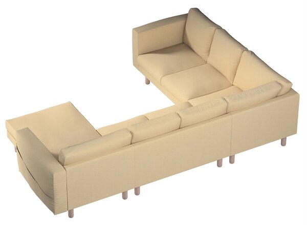 Potah na pohovku IKEA Norsborg rohová, 5-místná se šezlongem barva béžová látka lesklé, pletený vzor