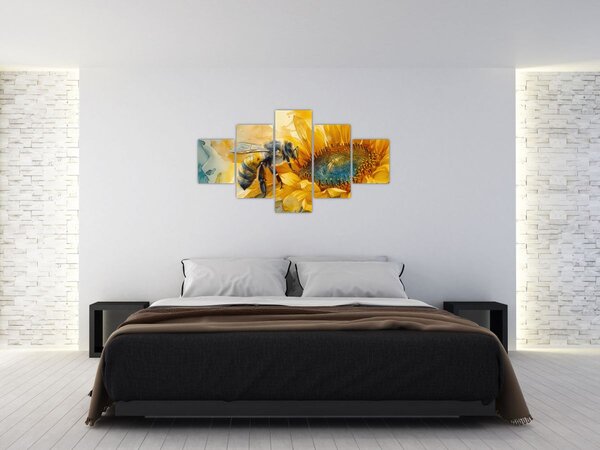 Obraz - Včelka, akvarel (125x70 cm)