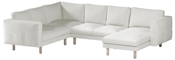 Potah na pohovku IKEA Norsborg rohová, 5-místná se šezlongem barva krémová látka pletený vzor