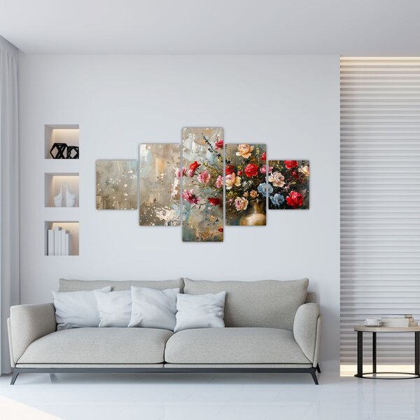 Obraz - Váza květin (125x70 cm)