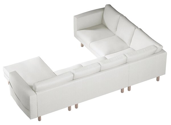 Potah na pohovku IKEA Norsborg rohová, 5-místná se šezlongem barva krémová látka pletený vzor