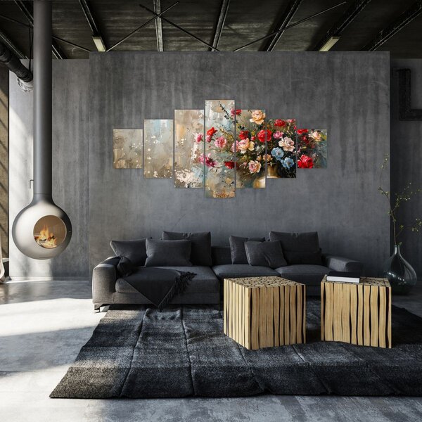 Obraz - Váza květin (210x100 cm)