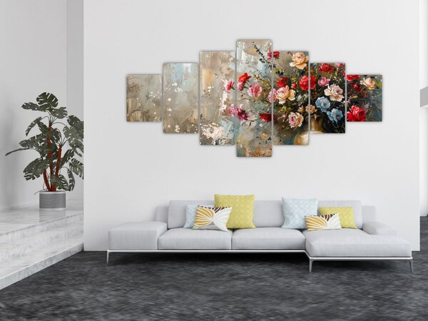 Obraz - Váza květin (210x100 cm)