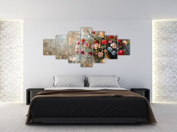 Obraz - Váza květin (210x100 cm)