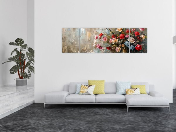 Obraz - Váza květin (170x50 cm)