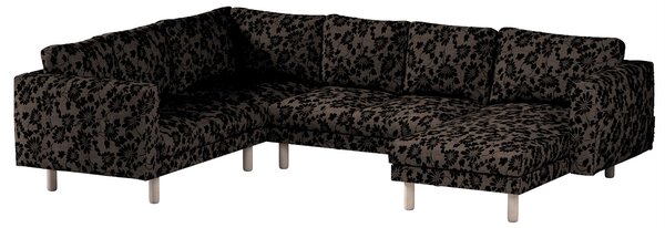 Potah na pohovku IKEA Norsborg rohová, 5-místná se šezlongem barva hnědá látka pletený vzor, vzorované