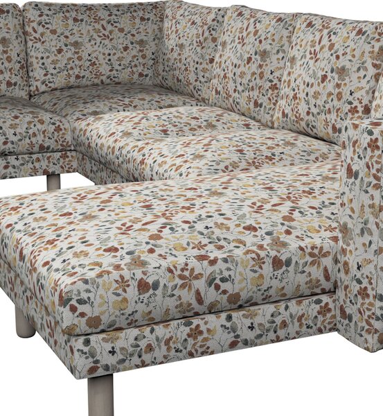 Potah na pohovku IKEA Norsborg rohová, 5-místná se šezlongem barva oranžová látka pletený vzor, vzorované