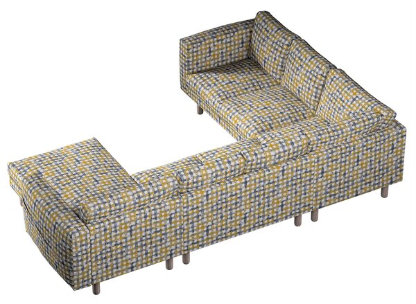 Potah na pohovku IKEA Norsborg rohová, 5-místná se šezlongem barva modrá látka pletený vzor, vzorované
