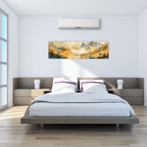 Obraz - Pohoří, akvarel (170x50 cm)